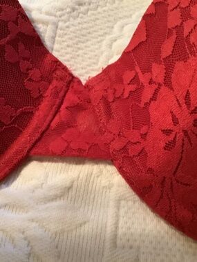Gillian O Malley Red Hot Lace Bra padded sexy support, underwire, wide straps
